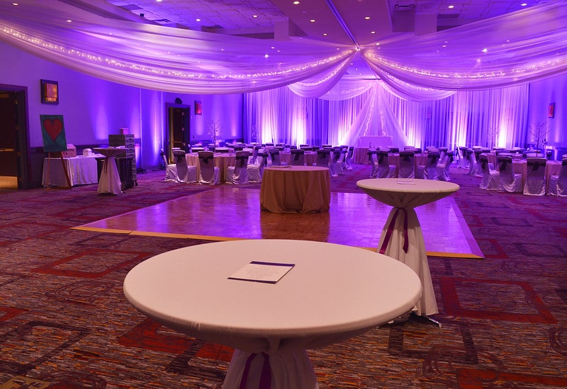 empty room great wedding lighting