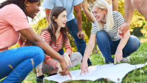 An image of group of people playing Scavenger Hunt