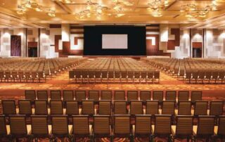 Corporate event ballroom set up at Aria Resort and Casino