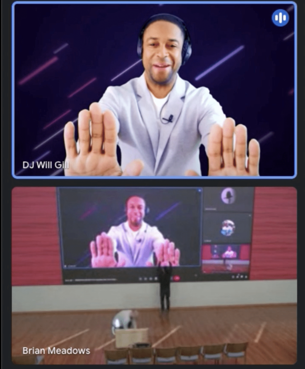 Virtual DJ Will Gill conducting a Virtual Corporate event