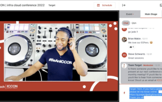 A screengrab of DJ Will Gill conducting a virtual event behind his turntables