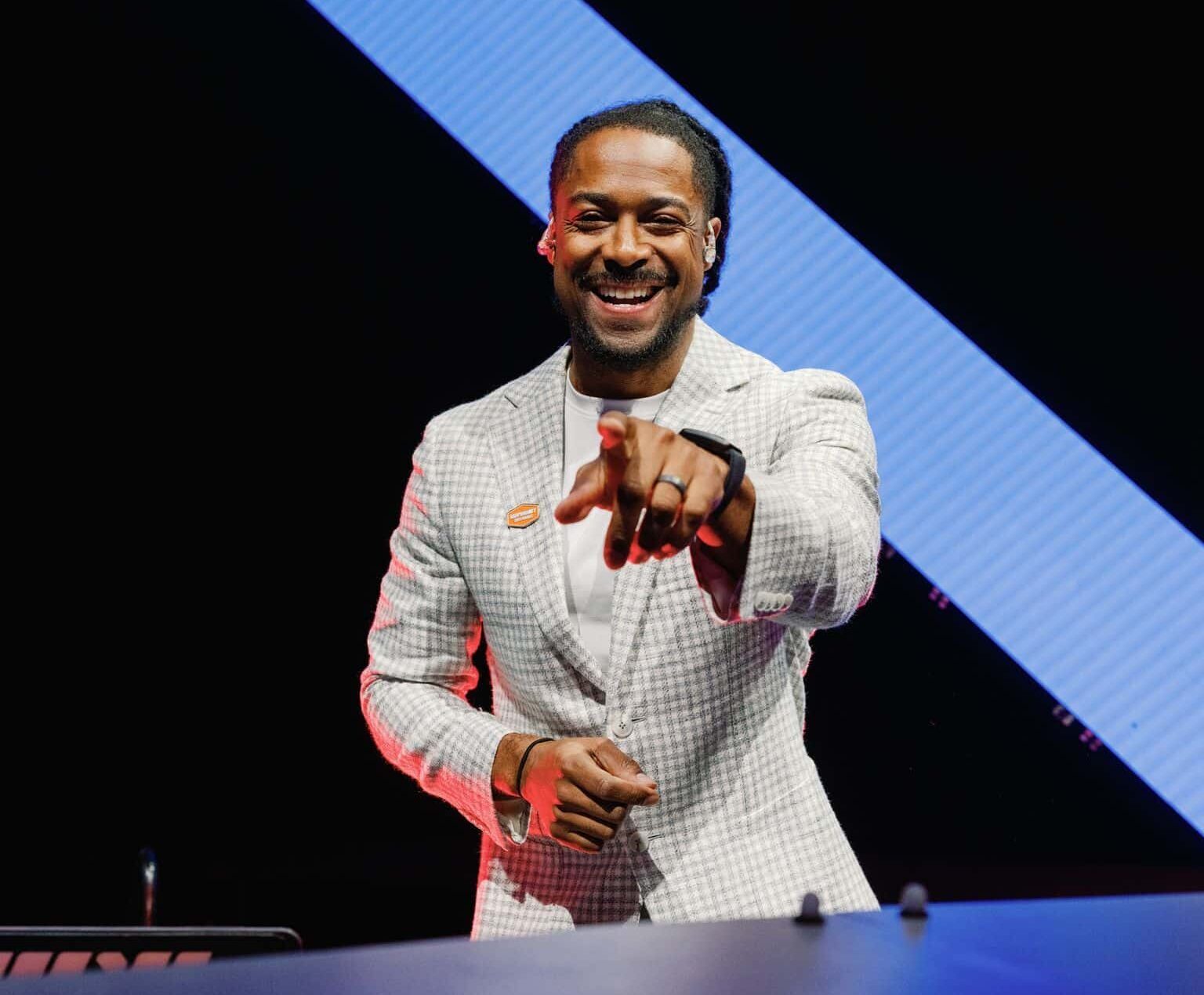 Corporate Emcee Will Gill performing at an event in Las Vegas