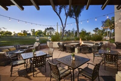 The Scottsdale Resort at McCormick Ranch fire pit with a beautiful view