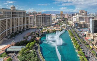 Aeriel view of Las Vegas The Bellagio