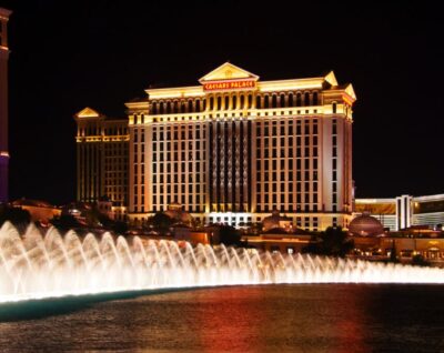 Caesars Place front lights and fountain