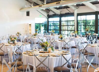Chairs, Tables and wine glass and flower