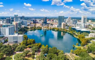 Large lake in the center of Orlando Florida