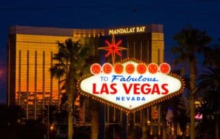 Las Vegas with Palm Trees and Mandalay Bay at the Back