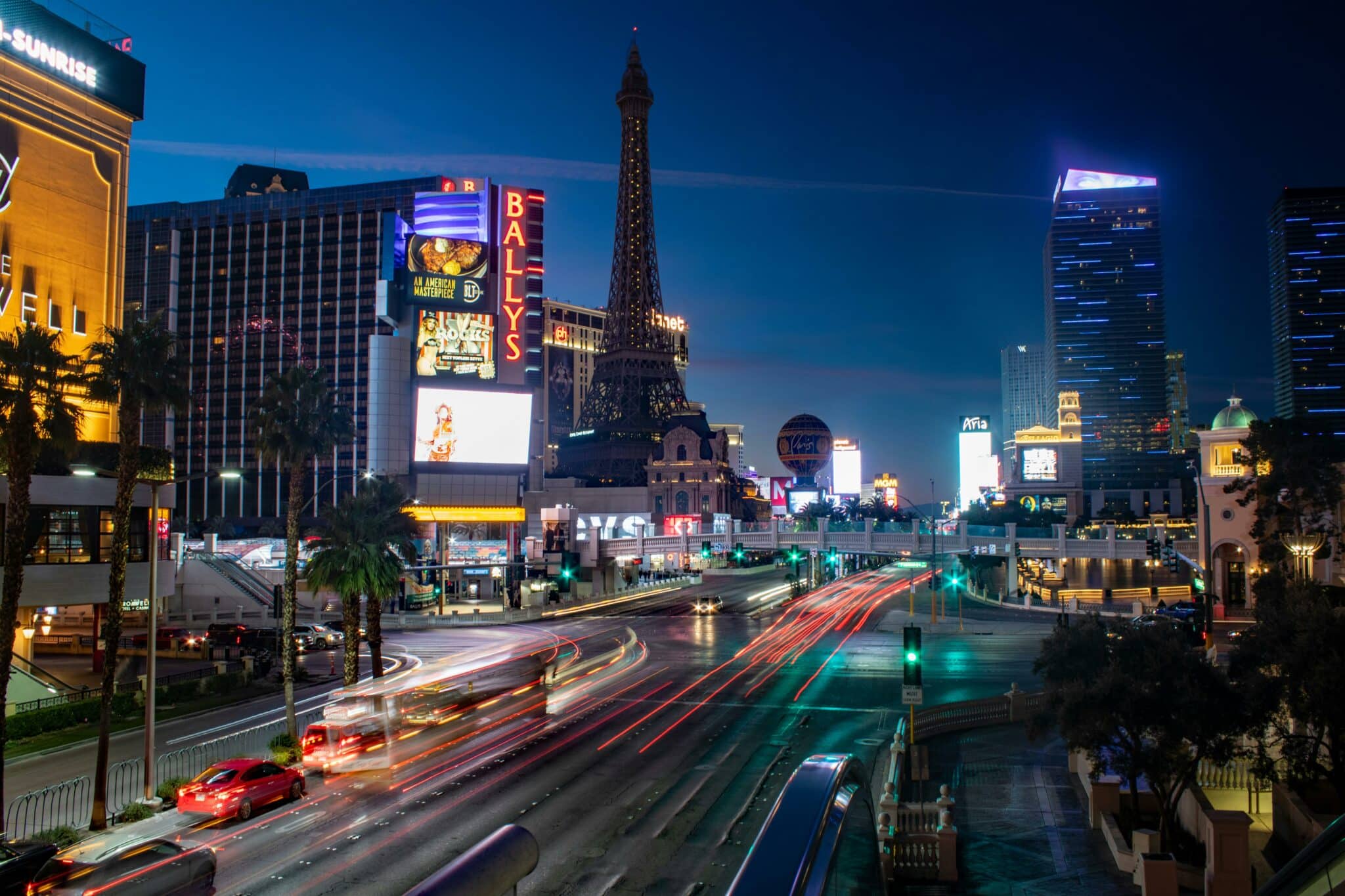 Las Vegas Multiple buildings at night filled with lights