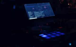 DJ equipment full of aesthetic lights