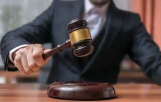 Auctioneer with a gavel
