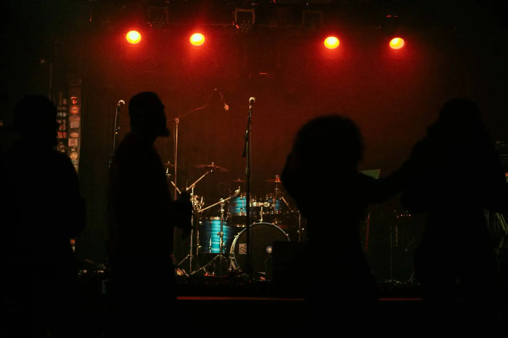 A corporate band performing