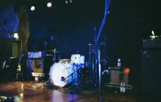 Corporate Band Equipment Placed on Stage for upcoming event