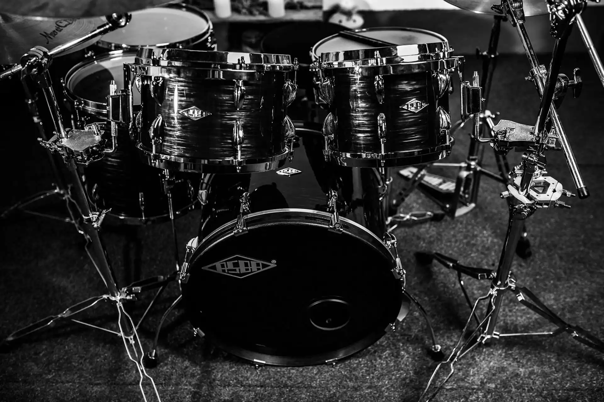 Drums used by corporate band for corporate events