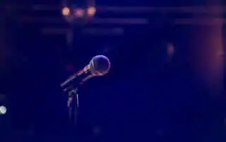 Microphone that corporate band uses for their event