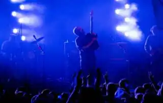 Musicians performing at stage
