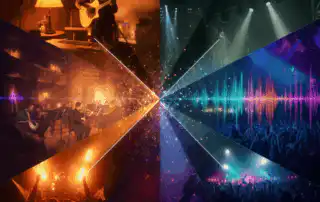 Showcasing diverse musical experiences using different playlists played at events