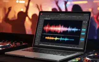 A DJ laptop showing the perfect song selection