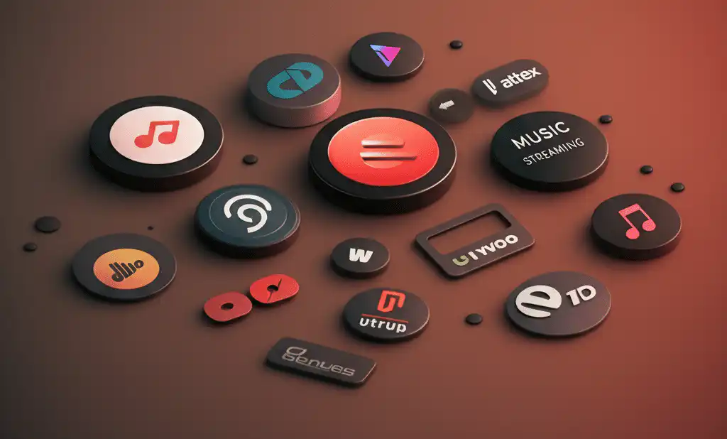 A collection of music streaming services logo