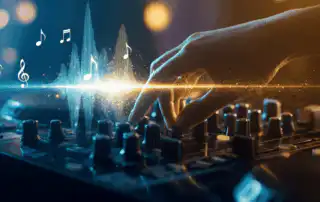 A hand curating music trends