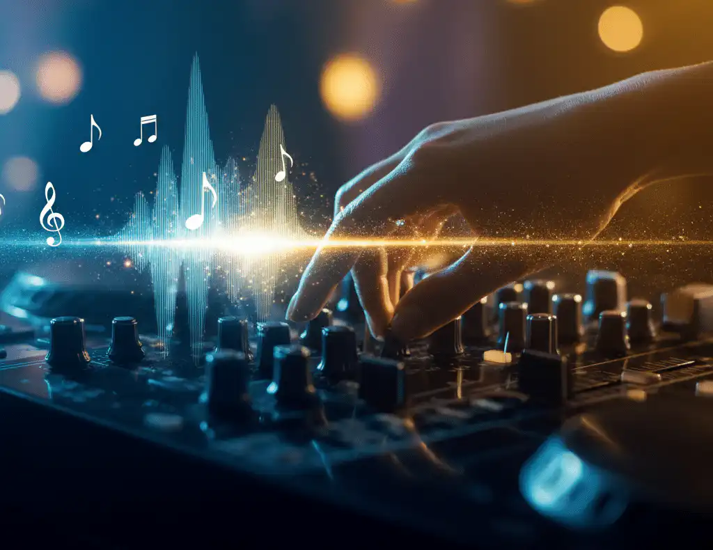 A hand curating music trends