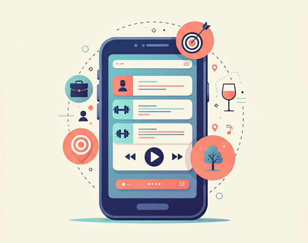 A smartphone showing strategies for music playlist curation