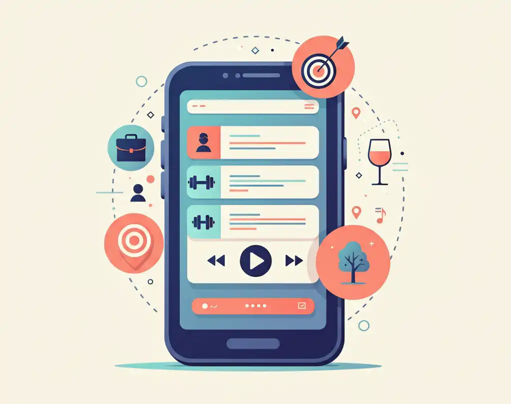 A smartphone showing strategies for music playlist curation