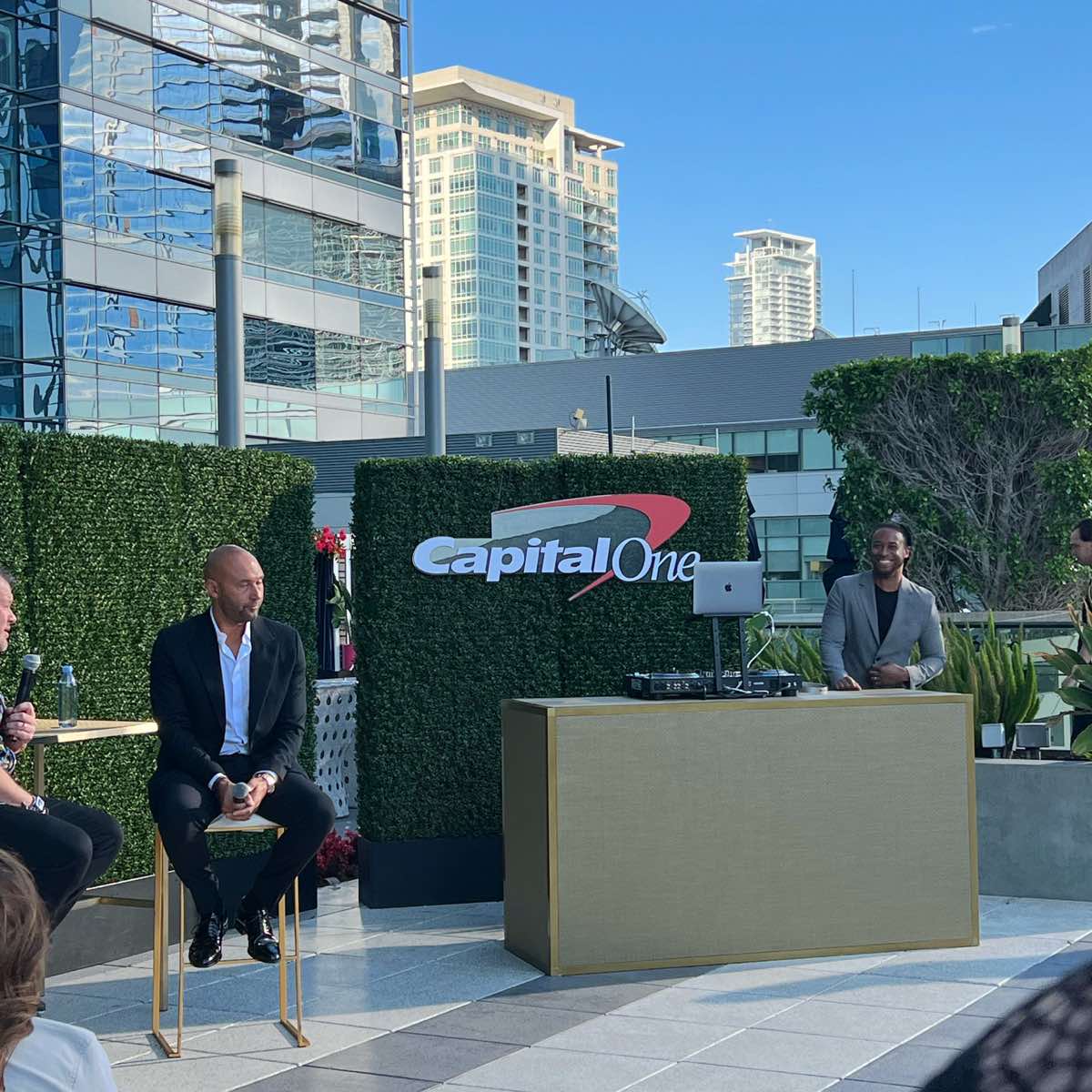 DJ Will Gill as corporate event emcee at a Capital One event in Las Vegas