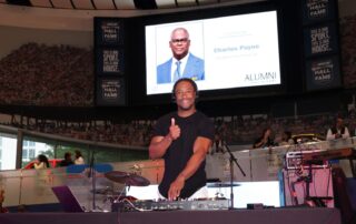 Corporate event DJ Will Gill performing at a NASCAR event