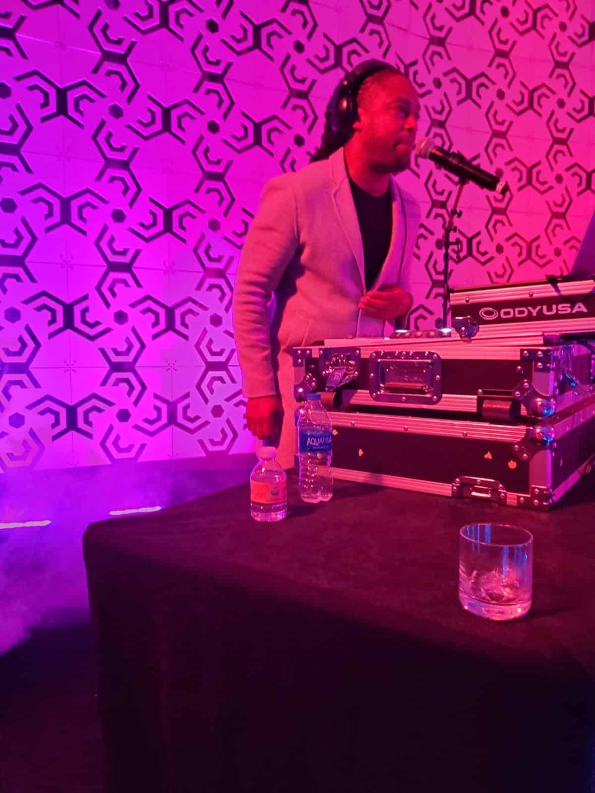 Will Gill behind the decks at a Washington DC corporate event in October 2022